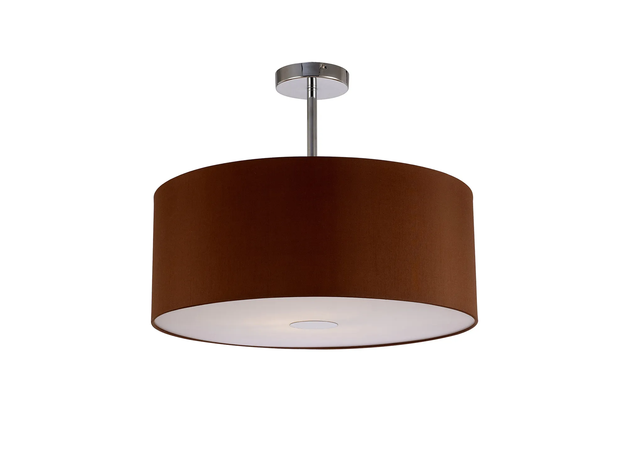 Baymont 50cm Semi Flush 1 Light Polished Chrome, Raw Cocoa/Grecian Bronze, Frosted Diffuser DK0106  Deco Baymont CH RC